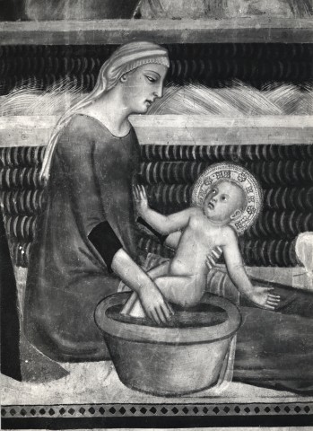 Anonimo — Biagio di Goro Ghezzi - sec. XIV - Lavanda di Gesù Bambino — particolare